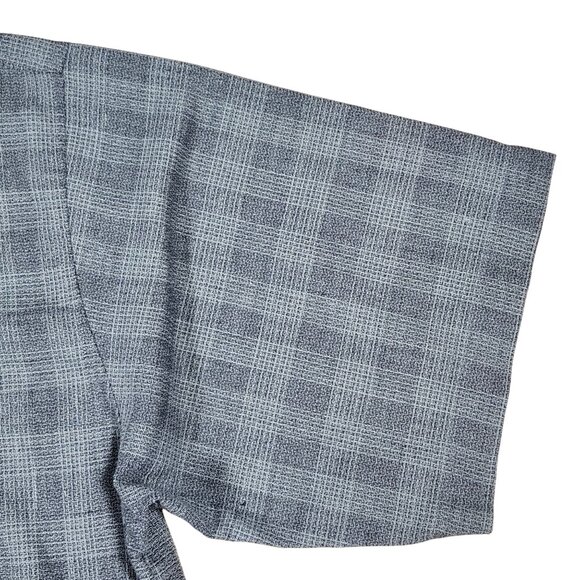 Versace Shirts Couture Mens Gray Plaid Short Sleeve Shirt Size Large Cotton - Picture 7 of 12